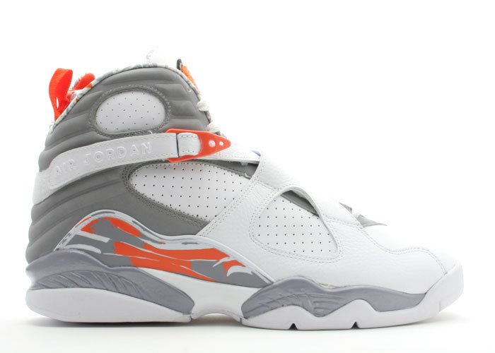 Air Jordan 8 - white/stealth-orange blaze-silver
