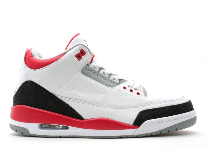 Air Jordan 3 - white/fire red-cement grey