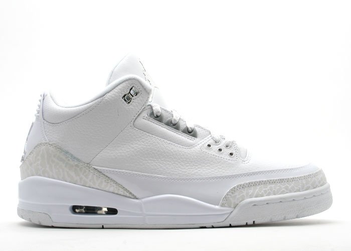 Air Jordan 3 - "pure" white/metallic silver