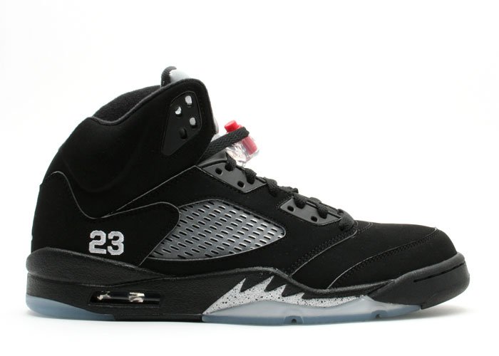 Air Jordan 5 - black/metallic silver-fire red