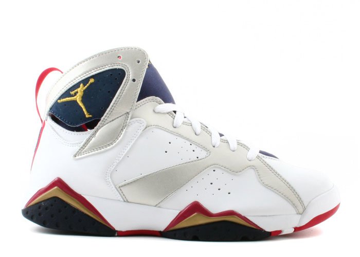 Air Jordan 7 - "olympic" white/metallic gold-midnight navy-true red