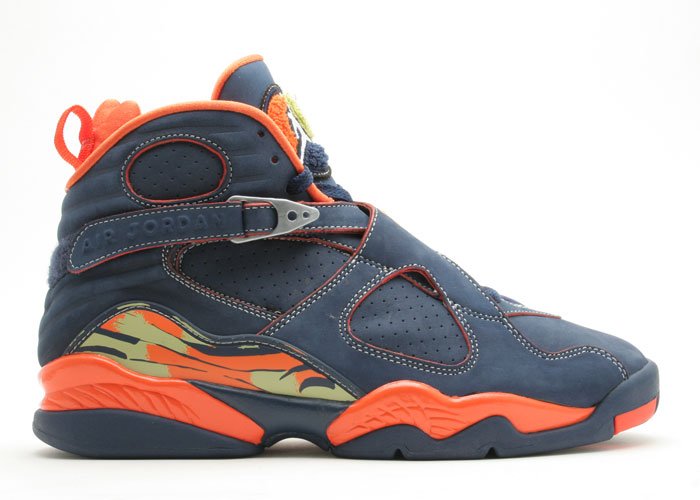 Air Jordan 8 - midnight navy/pea pod-orange blaze