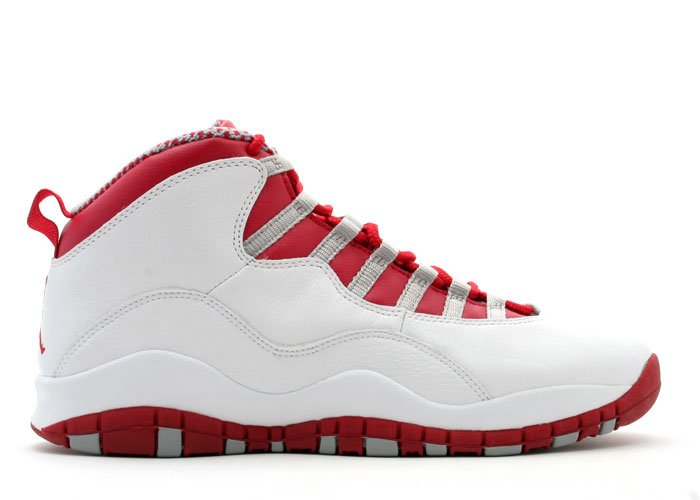 Air Jordan 10 - white/varsity red-light steel grey
