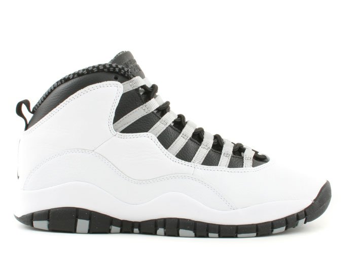 Air Jordan 10 - white/black-light steel grey-varsity red