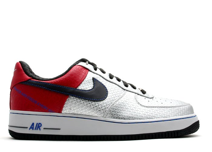 Air Force One Low - "original six" metallic silver/anthracite-varsity red