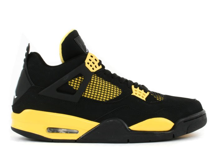 Air Jordan 4 - "thunder" black/tour yellow-white