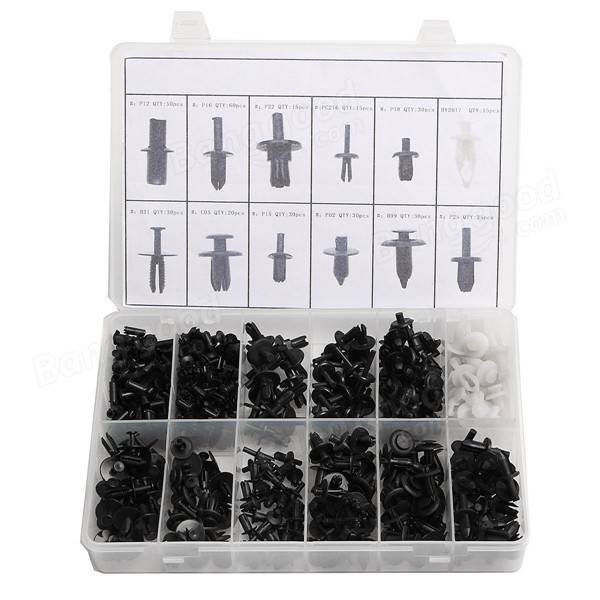 350 pcs Plastic Car Repair Clip Rivets Screws Push Fastener Assortment Kit