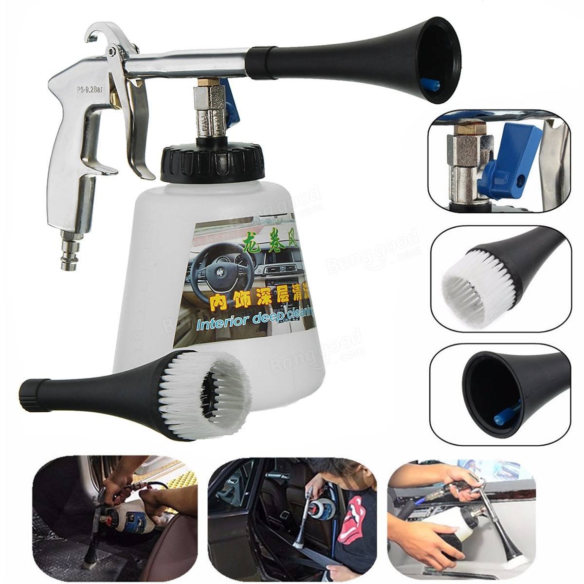 Air Pulse High Pressure Car Cleaning Gun Surface Interior & Exterior Tornador