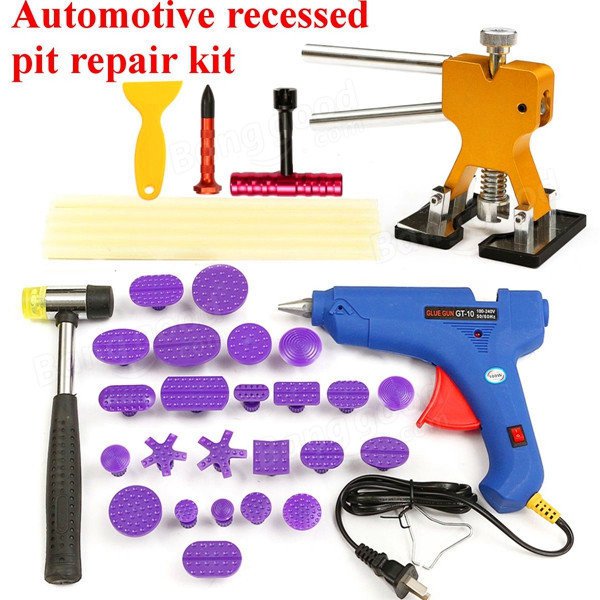 35pcs PDR Car Body Dent Repair Kit Hammer Puller Glue Gun Balance Bridge Scraper