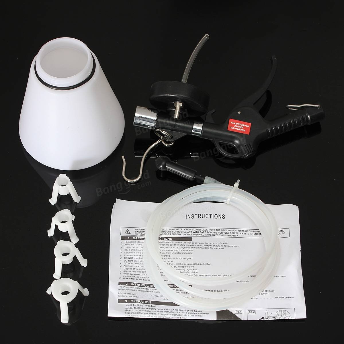 Car Pneumatic Brake Clutch Bleeding Bleeder Tool Kit Vacuum Type Oiler Tube Set