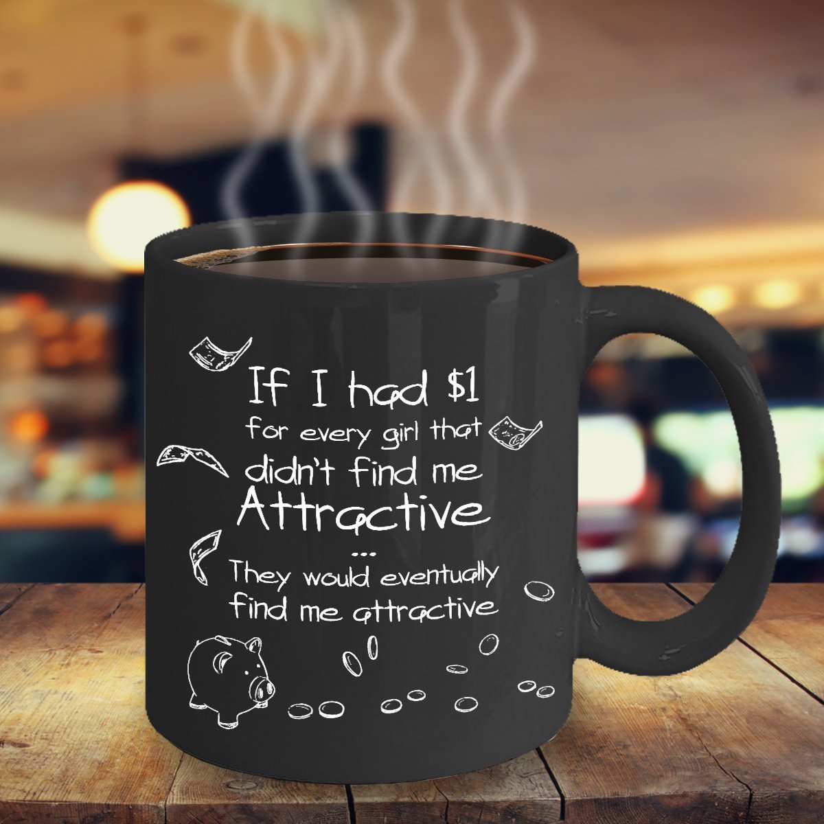 TeesCloset Dishwasher and Microwave Safe Funny Ceramic Mugs For Men (Black version)