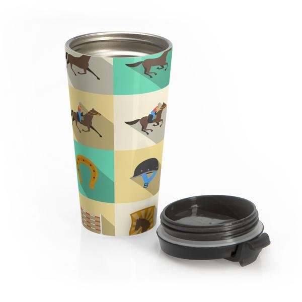 TeesCloset Stainless Steel Travel Mug For Horseback Riding Fans
