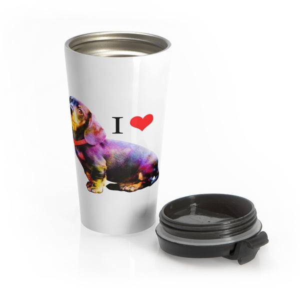 TeesCloset Stainless Steel Travel Mug for Dachshund Lovers