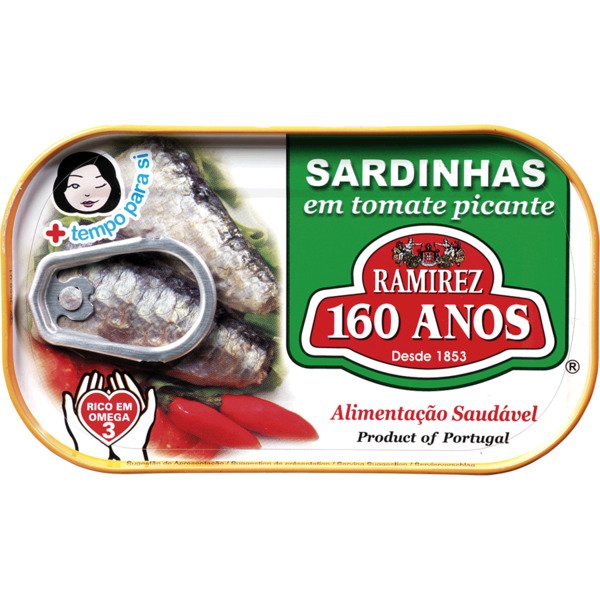 Hot Can of Portuguese Sardines in Spicy Tomato 125 Grs