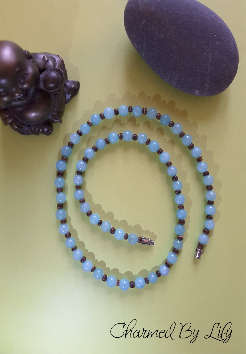 Angelic Amazonite Meditation Necklace. Genuine Natural Amazonite stones.