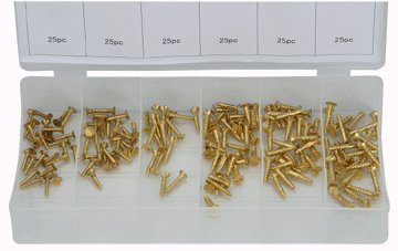 150 PC. SOLID BRASS SCREW SET