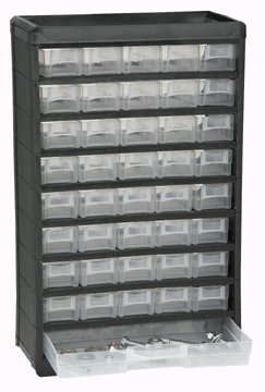 40 BIN ORGANIZER WITH FULL LENGTH DRAWER