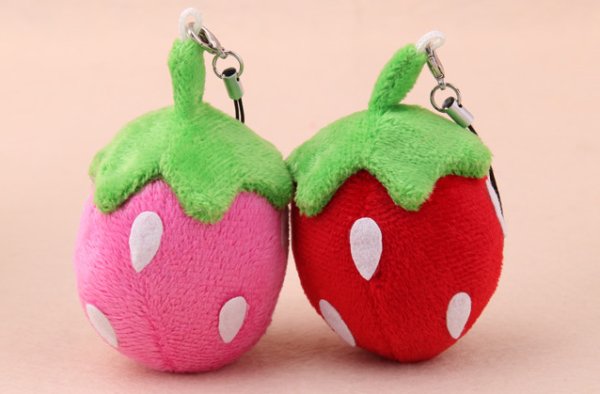 2 Kawaii Strawberry Stuffed Doll Soft Plush Toy Accessories Decoration