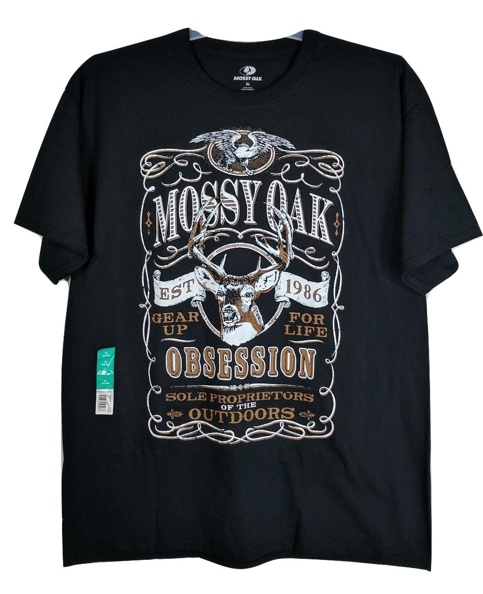 New, Mossy Oak Obsession, Deer Hunting Outdoor, Men's T-Shirt, Size XLarge 46/48