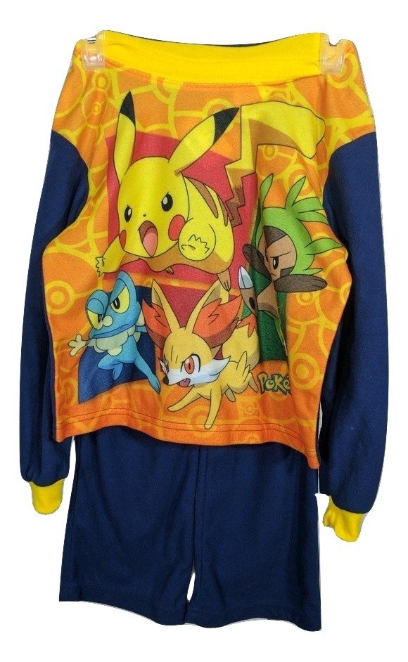 New, Pokemon 2 Pc. Flannel Long Sleeve, Pajama Set Boy, Size 4/5,Flame Resistant
