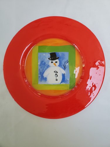 Snowman Ceramic Platter