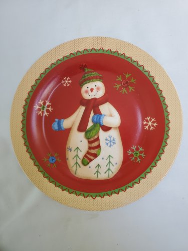 Vintage Snowman Ceramic Plate