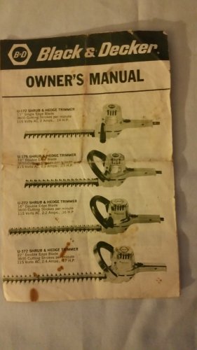 Black Decker Electric Hedge Trimmer Owner Manual