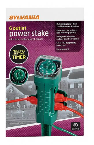 Sylvania 6-Outlet Power Stake with Timer