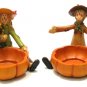 Scarecrow Harvest Candleholders Set of 2