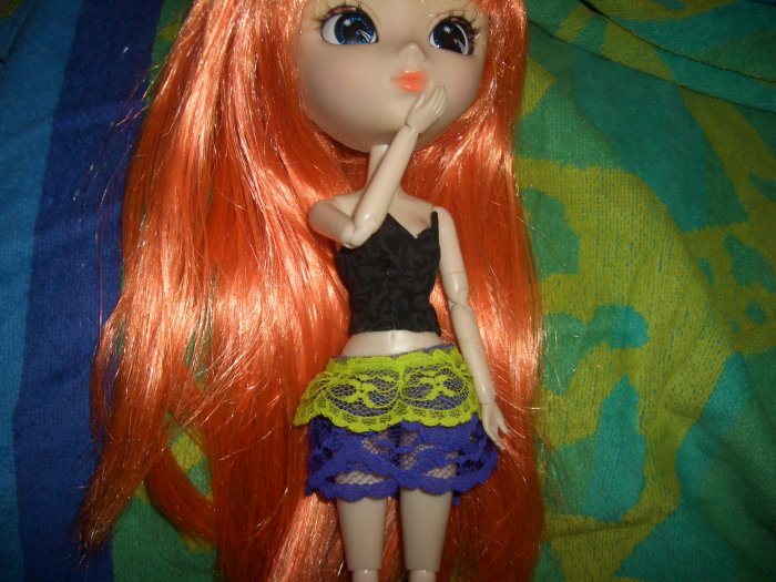 3-Layer Petticoat Skirt Green & Purple - Pullip