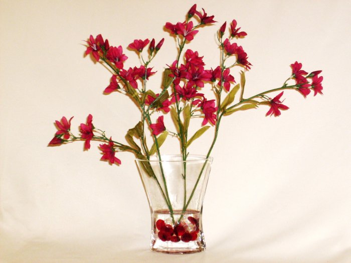 Silk Burgundy Cymbidium Orchid Spray