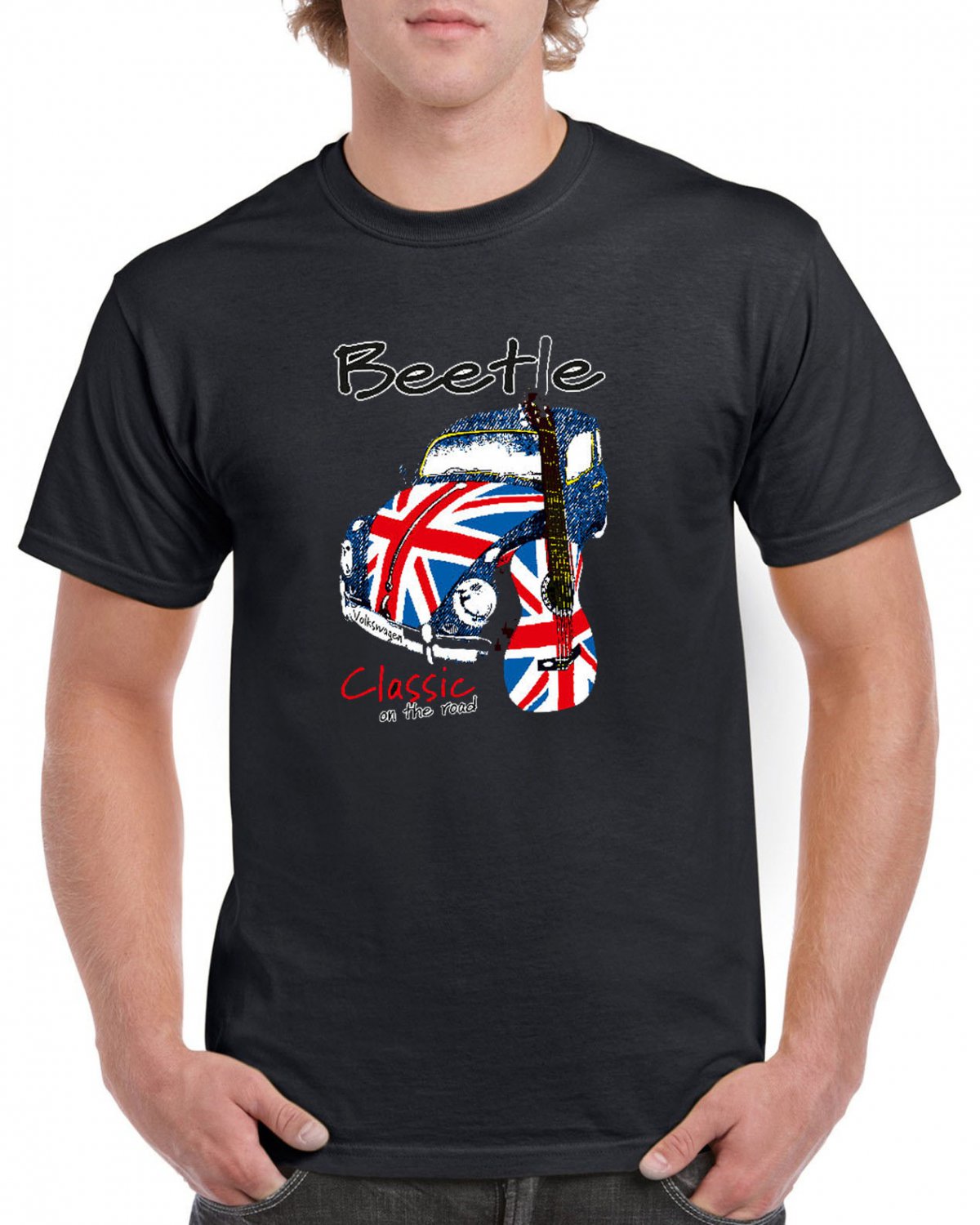 Beetle Classic Rock T-shirt British Uk London England Flag Tshirt Guitar Cool Hard Rock Top Tee