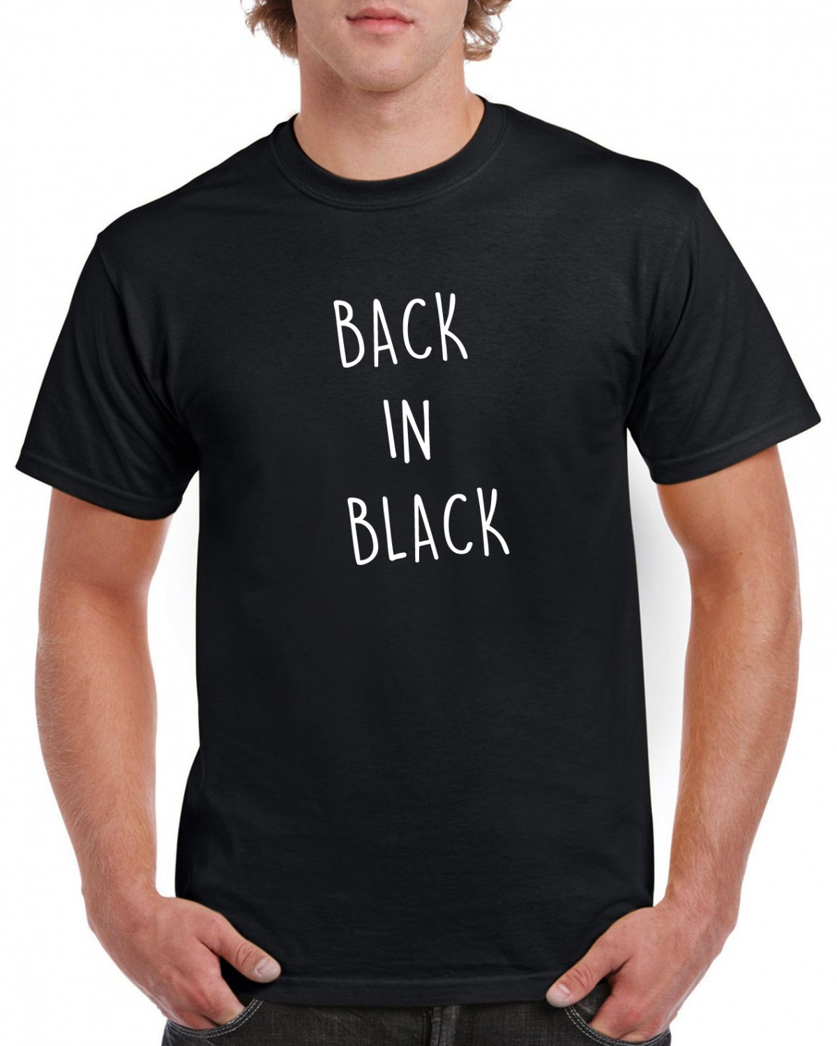 Back In Black ACDC T-shirt AC/DC Tshirt Hard Rock Top Tee