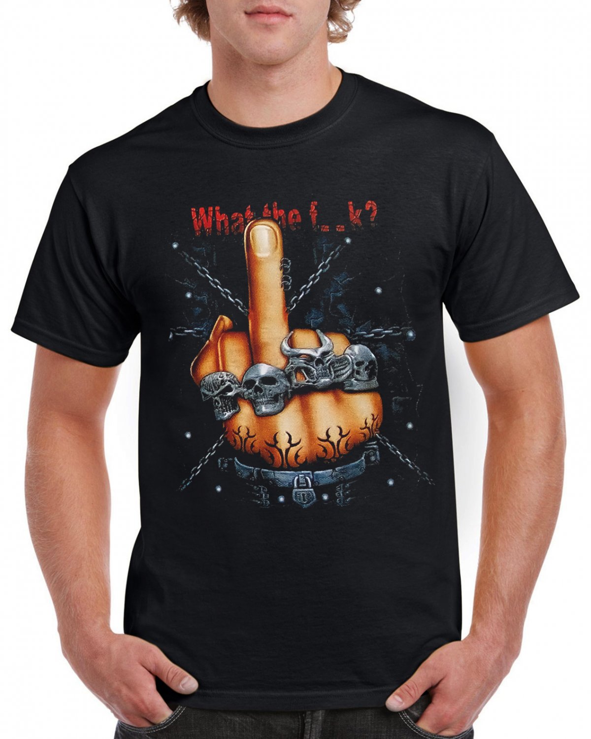 Gothic What The Fuck T-shirt Heavy Metal Rock Tshirt Cool Festival Top Tee