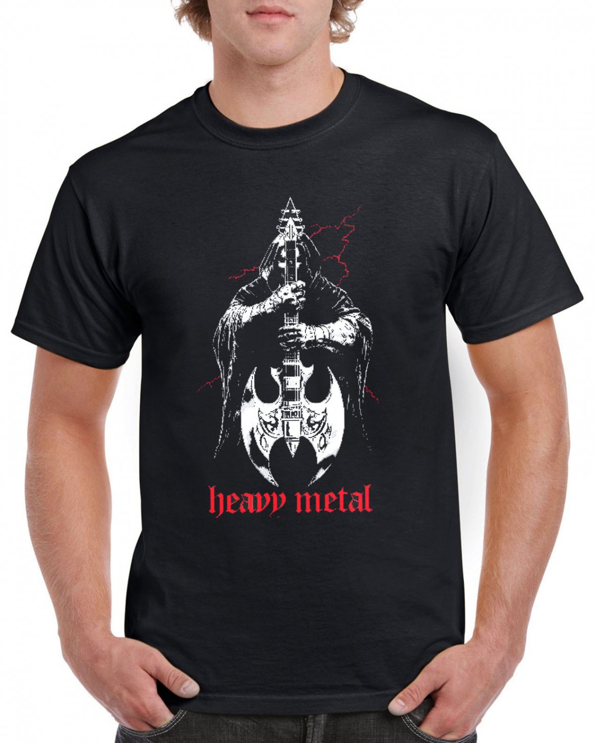 Heavy Metal T-shirt Devil Guitar Cool Tshirt Music Festival Top Tee