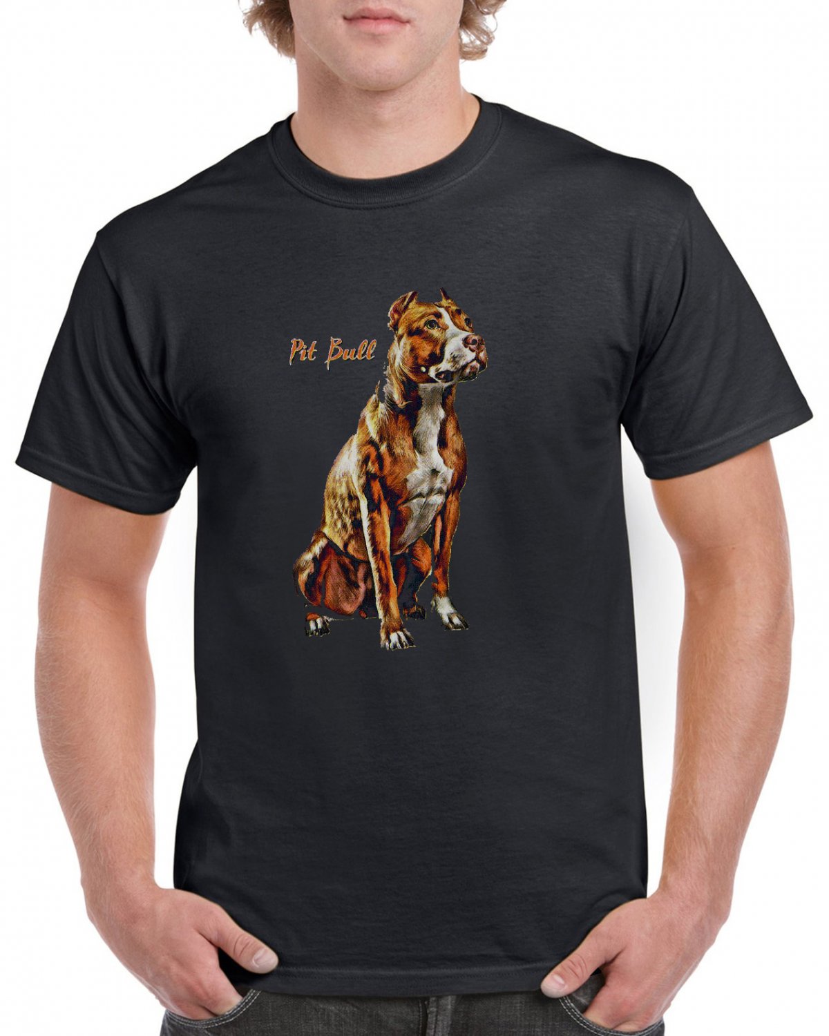 American Pit Bull Terrier (APBT) Brown Short Sleeve Gildan T-shirt Cool Men Tee