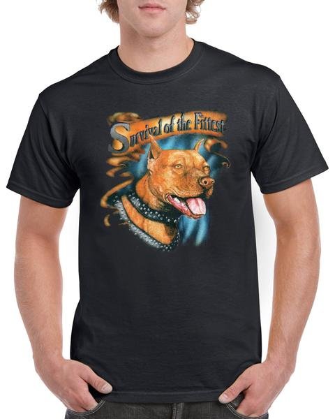American Pit Bull Terrier Short Sleeve Gildan T-shirt Survival Of The Fittest