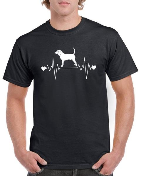 Beagle Dog Heart Pulse Rate T-shirt Dog Lovers Tshirt Cool Unisex Top Tee
