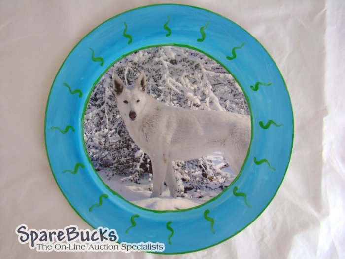 White German Shepherd Decoupage Plate Limited Edition