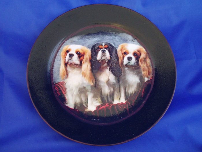 Cavalier King Charles Spaniel Decoupage Plate LE