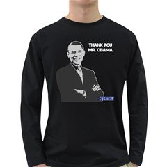 Net-Steals New, Men's Long Sleeve Dark T-Shirt -Thank You Mr. Obama-