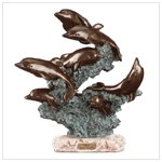 Leaping dolphins sculpture