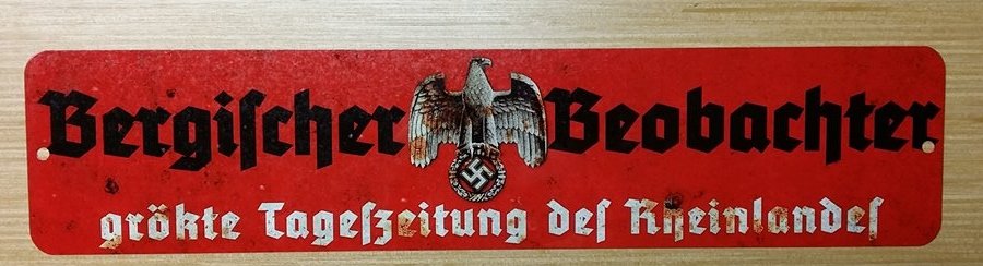 WWII WW2 Nazi German NSDAP Propaganda eagle swastika metal sign