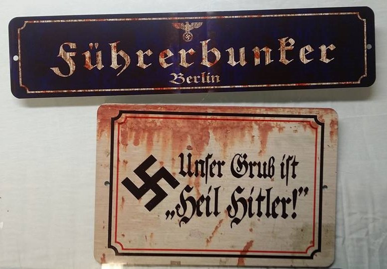 X 2 WWII WW2 Nazi German Adolf Hitler NSDAP propaganda Metal signs