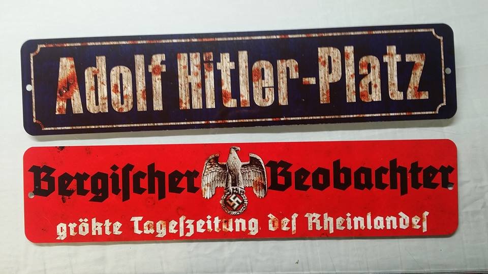 X 2 WWII WW2 Nazi German Adolf Hitler NSDAP propaganda Metal signs