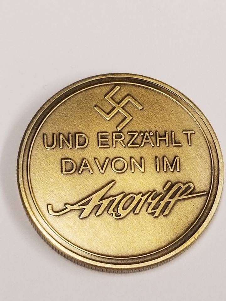 WWII WW2 German Nazi Zionist Der Angriff Anti semitic Goebbels swastika bronze medal coin medallion