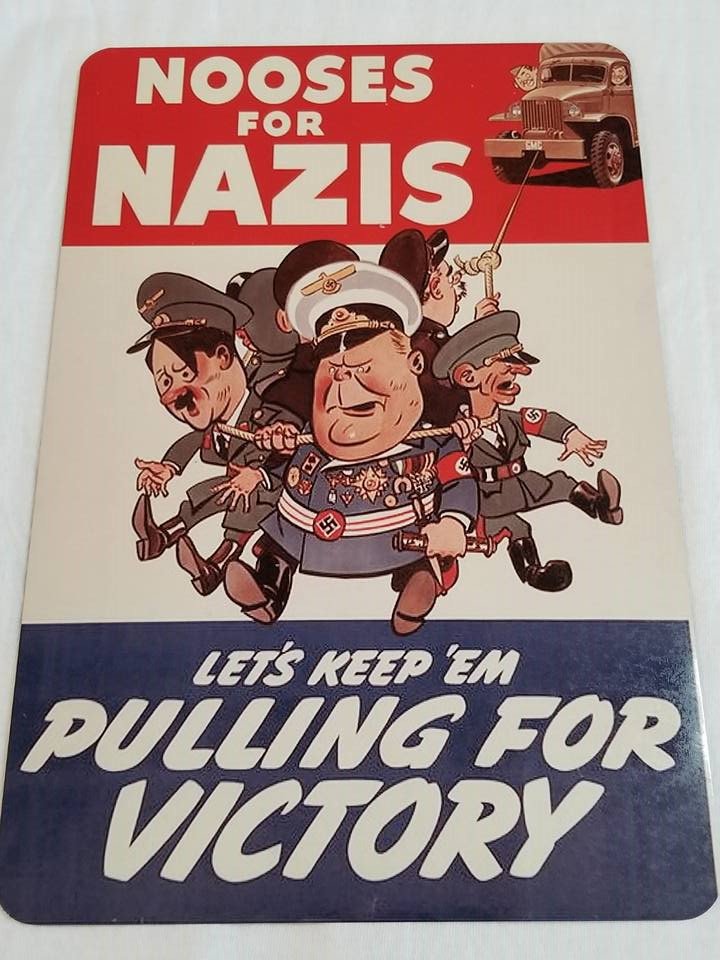 WWII WW2 Nazi German Nazis Cartoon Battle Propaganda Metal sign