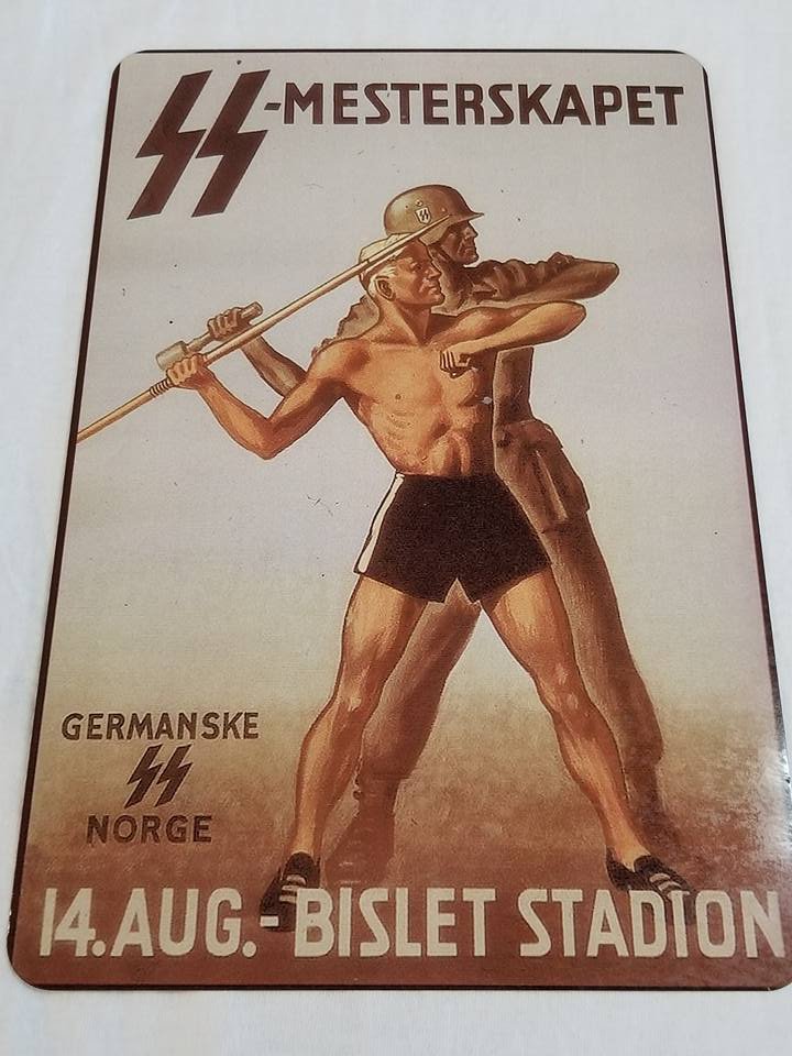 WWII WW2 Nazi German Spear Men Battle Propaganda Metal sign