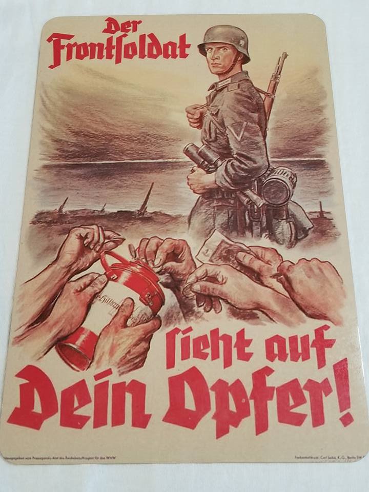WWII WW2 Nazi German Army Soilder Battle Propaganda Metal sign