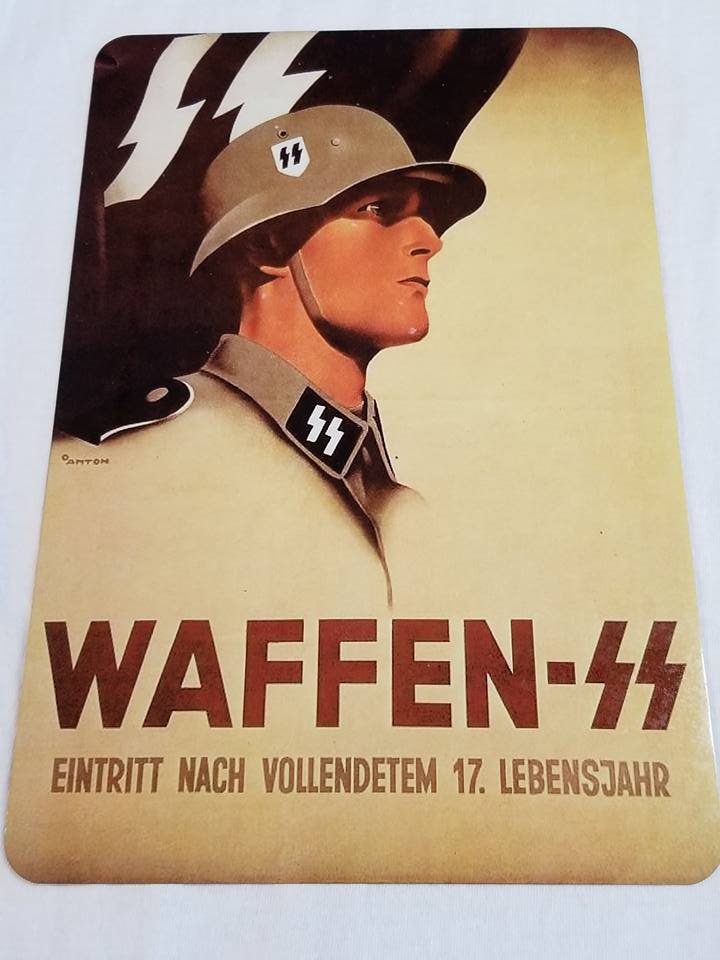 WWII WW2 Nazi German Waffen SS Propaganda Metal sign